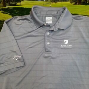 Callaway‎ Opti-Dri Golf Polo Shirt Mens Large Gray Wells Fargo Championship